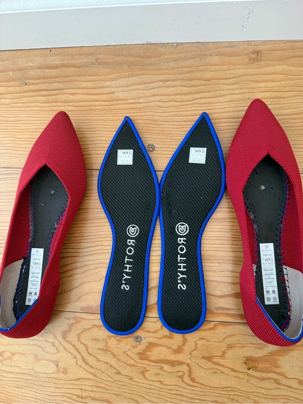 Red classic point Rothy’s flats size 9.5 - Picture 8 of 8